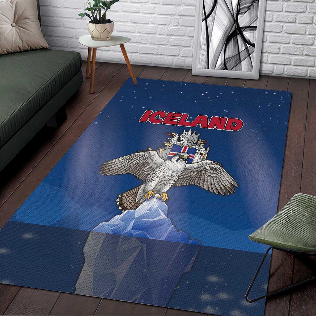 Iceland Area Rug The Gyrfalcon With Symbol - Wonder Print Shop