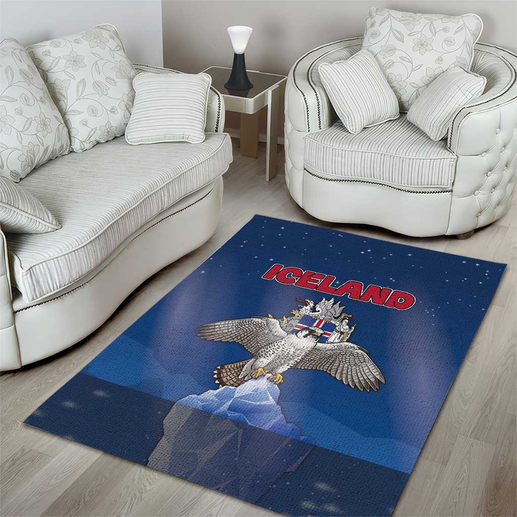 Iceland Area Rug The Gyrfalcon With Symbol - Wonder Print Shop