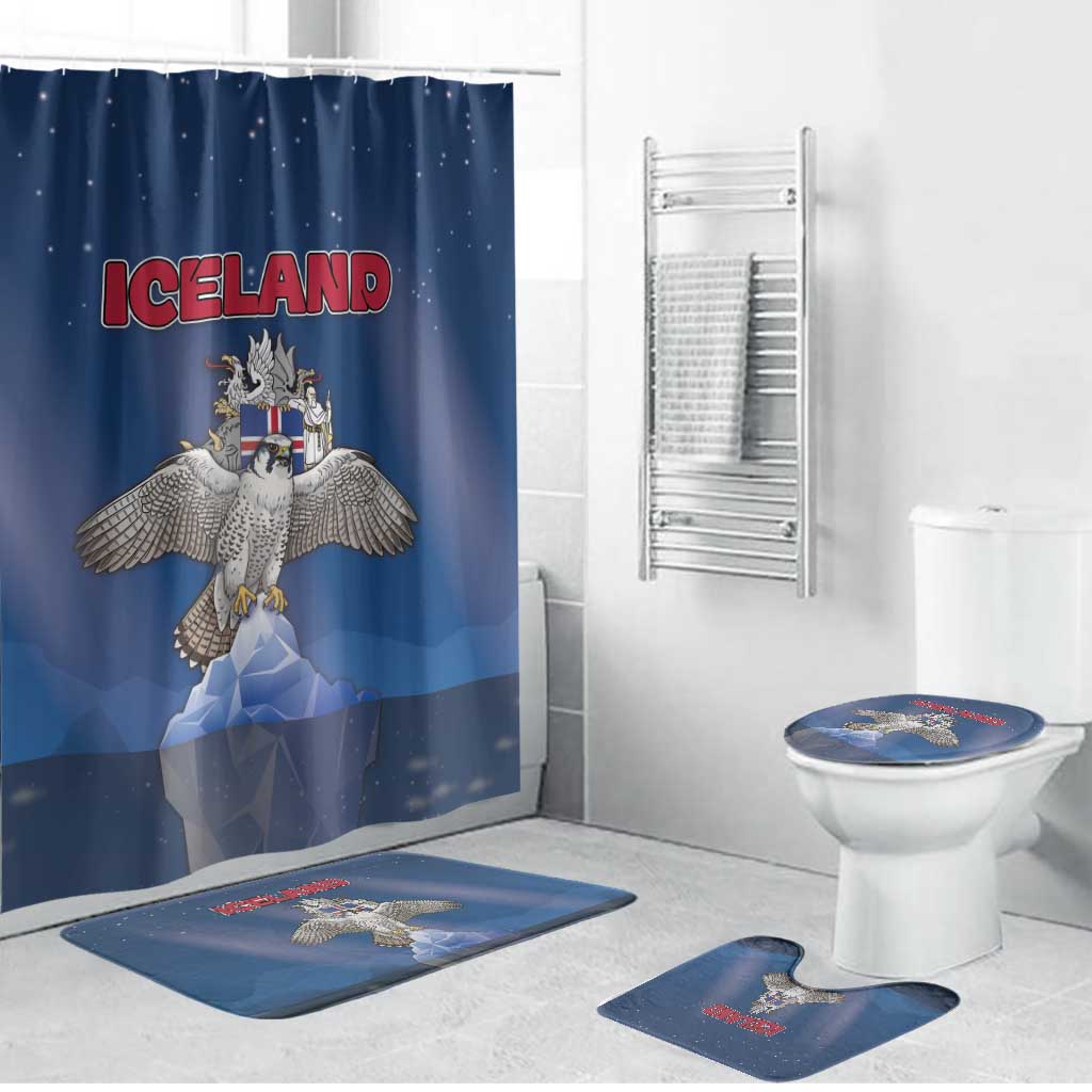 Iceland Bathroom Set The Gyrfalcon With Symbol - Wonder Print Shop