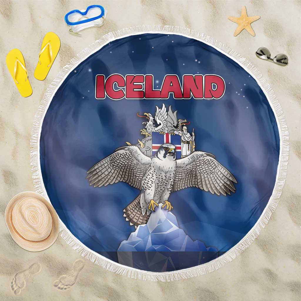 Iceland Beach Blanket The Gyrfalcon With Symbol - Wonder Print Shop