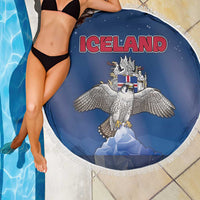 Iceland Beach Blanket The Gyrfalcon With Symbol - Wonder Print Shop