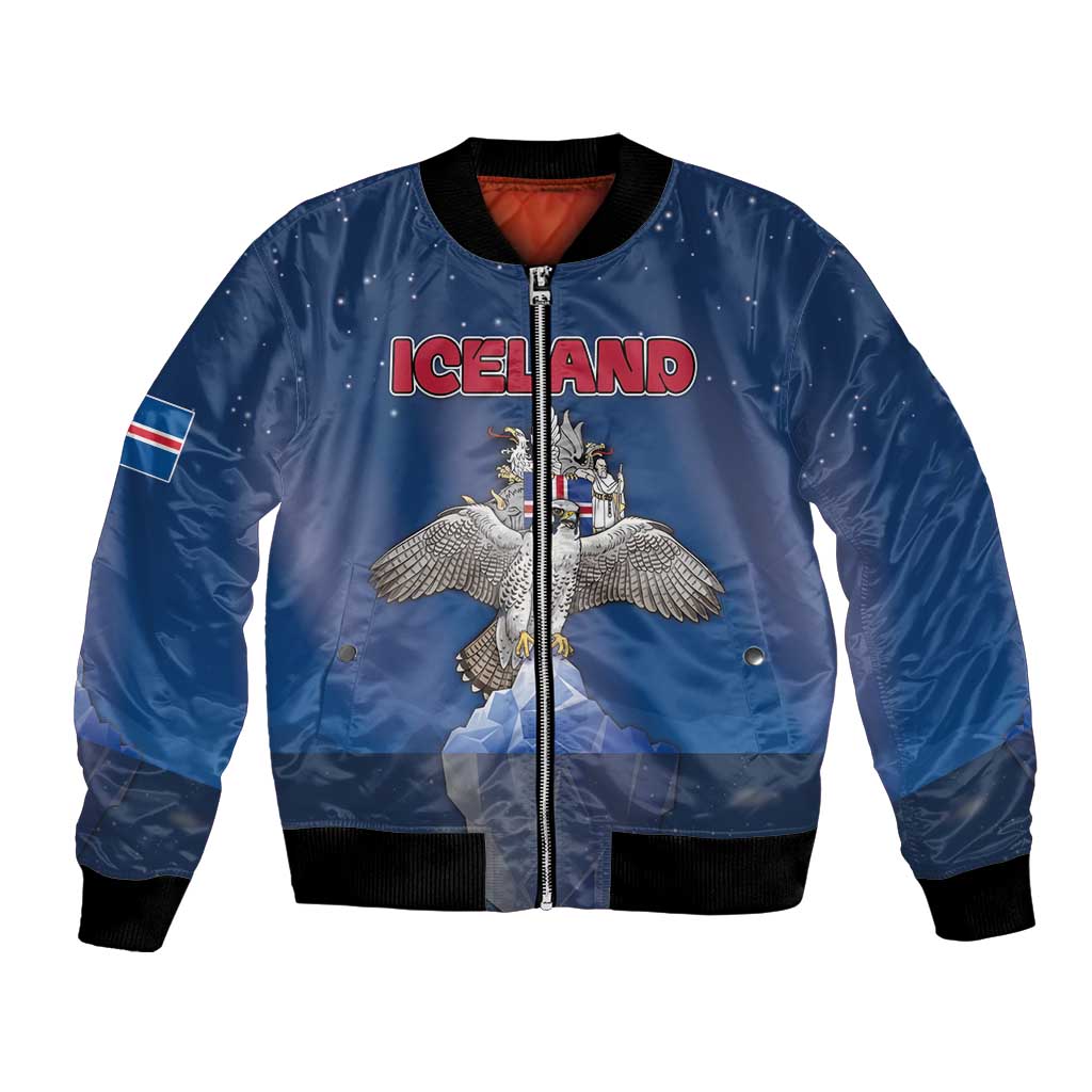 Personalized Iceland Bomber Jacket The Gyrfalcon With Symbol - Wonder Print Shop