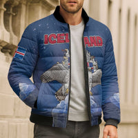 Personalized Iceland Bomber Puffer Jacket The Gyrfalcon With Symbol - Wonder Print Shop