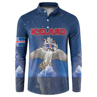 Personalized Iceland Button Sweatshirt The Gyrfalcon With Symbol - Wonder Print Shop