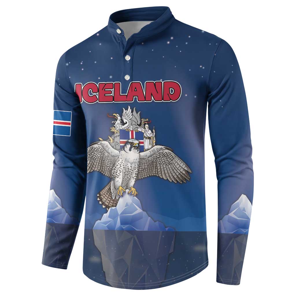 Personalized Iceland Button Sweatshirt The Gyrfalcon With Symbol - Wonder Print Shop