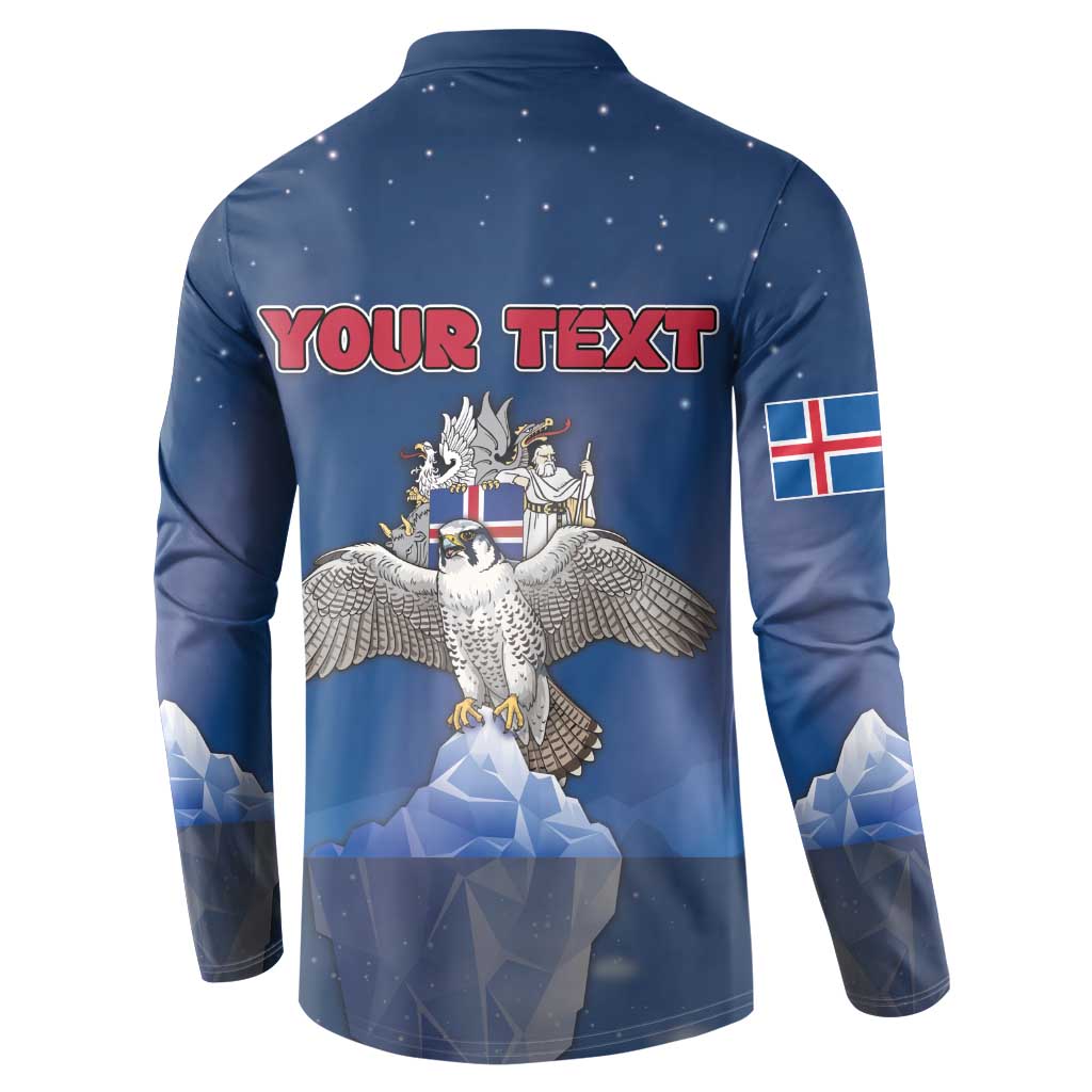 Personalized Iceland Button Sweatshirt The Gyrfalcon With Symbol - Wonder Print Shop