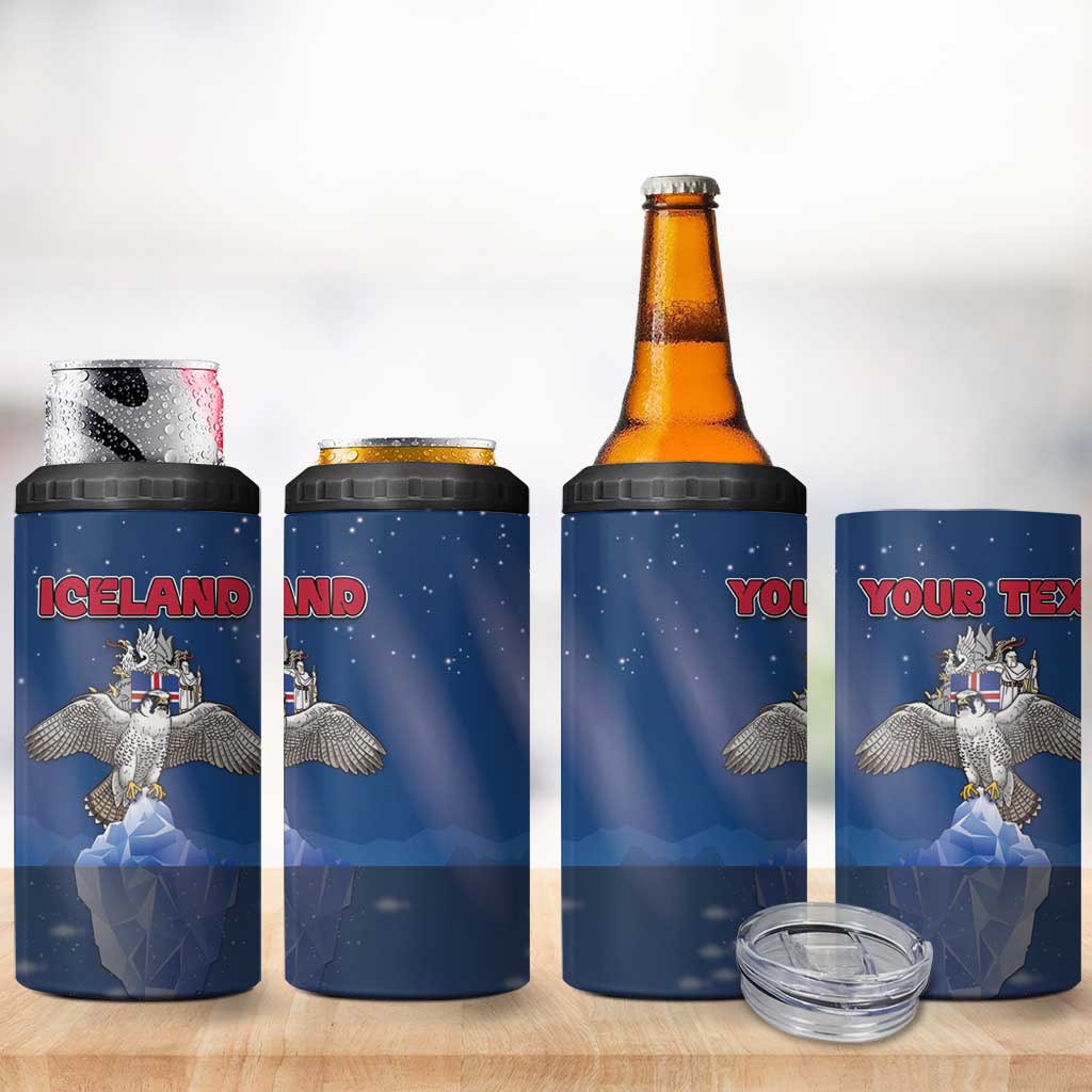 Personalized Iceland 4 in 1 Can Cooler Tumbler The Gyrfalcon With Symbol - Wonder Print Shop