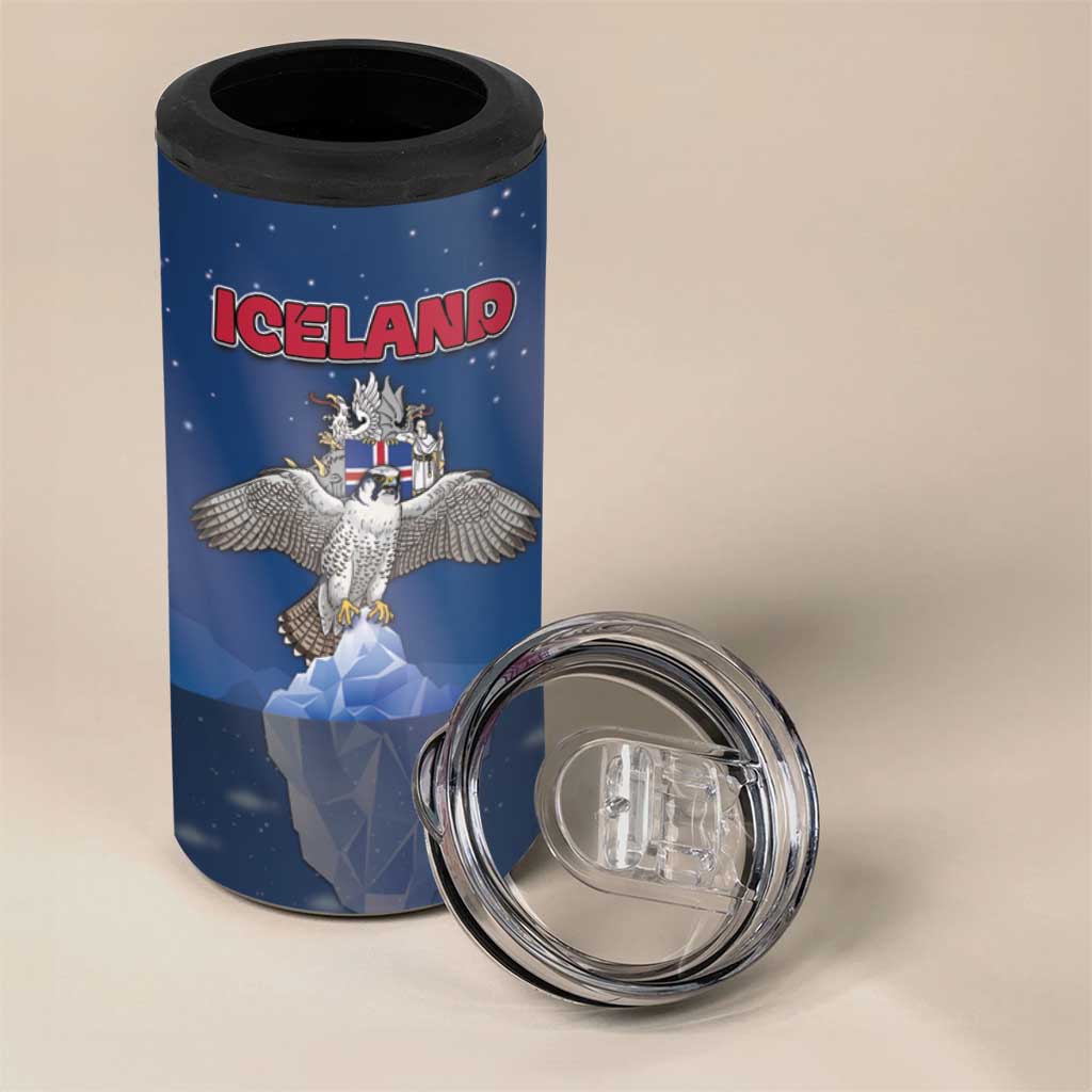 Personalized Iceland 4 in 1 Can Cooler Tumbler The Gyrfalcon With Symbol - Wonder Print Shop