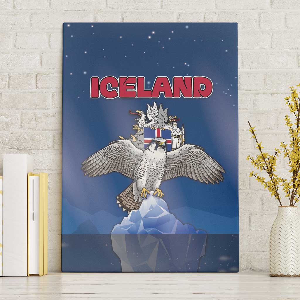 Iceland Canvas Wall Art The Gyrfalcon With Symbol - Wonder Print Shop