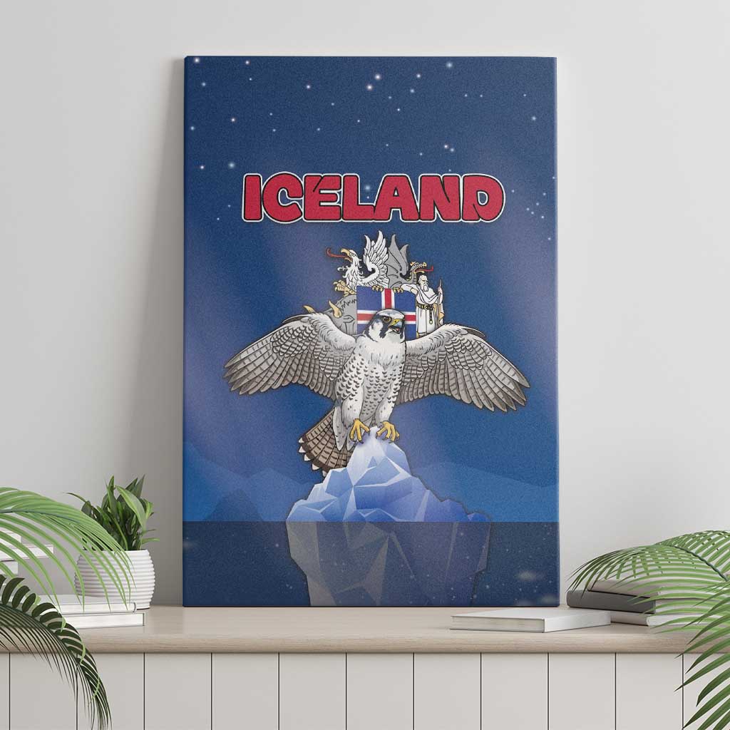 Iceland Canvas Wall Art The Gyrfalcon With Symbol - Wonder Print Shop