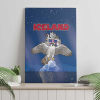 Iceland Canvas Wall Art The Gyrfalcon With Symbol - Wonder Print Shop