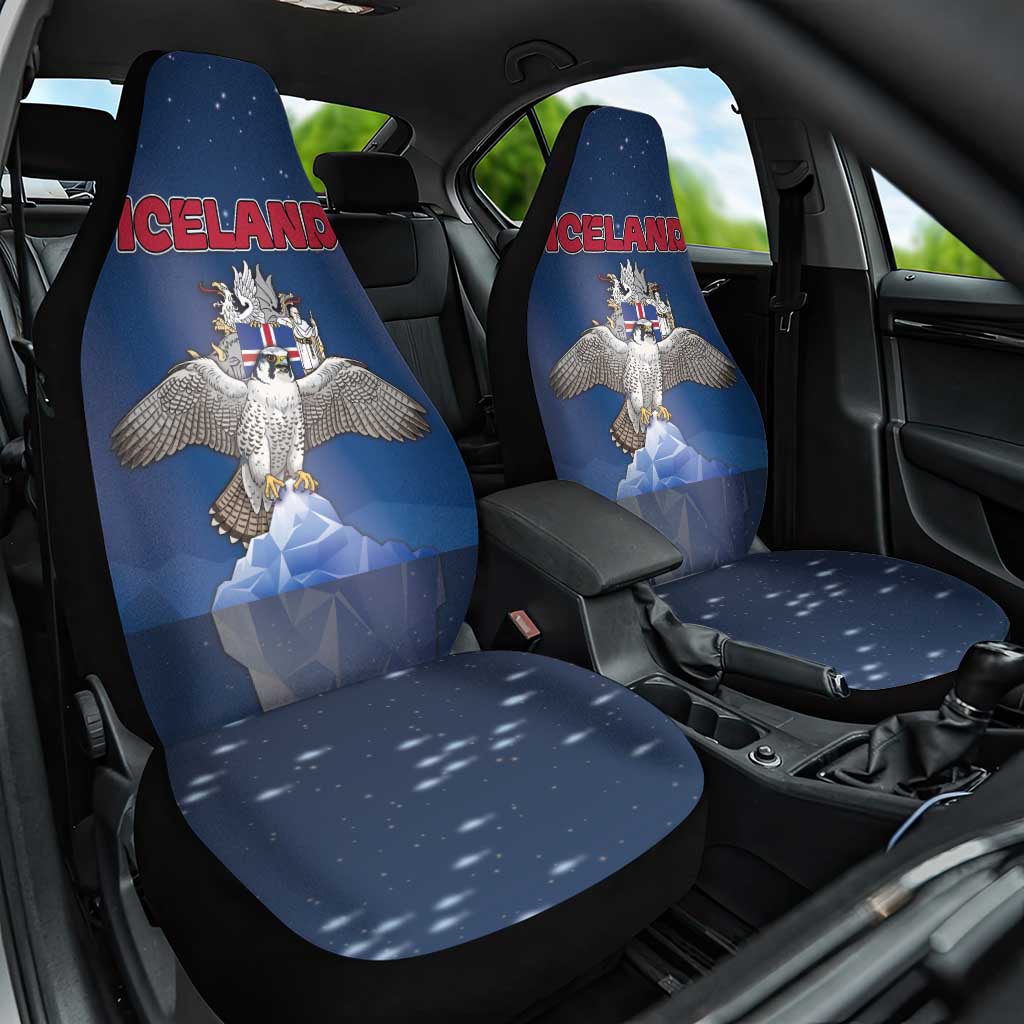 Iceland Car Seat Cover The Gyrfalcon With Symbol - Wonder Print Shop