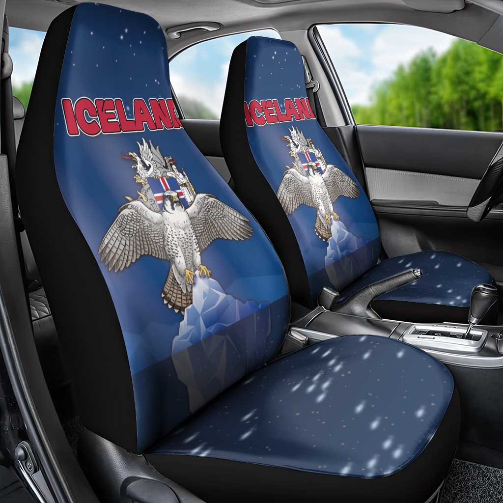 Iceland Car Seat Cover The Gyrfalcon With Symbol - Wonder Print Shop
