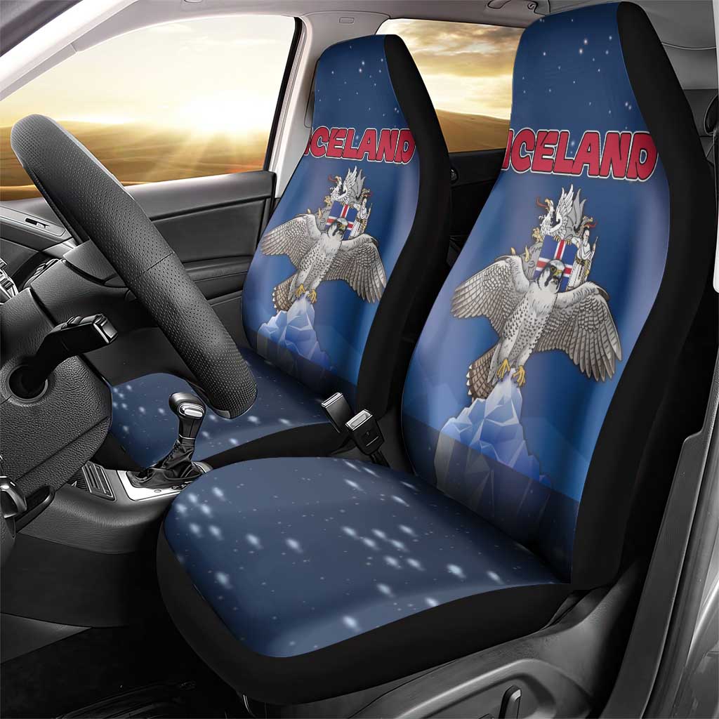 Iceland Car Seat Cover The Gyrfalcon With Symbol - Wonder Print Shop