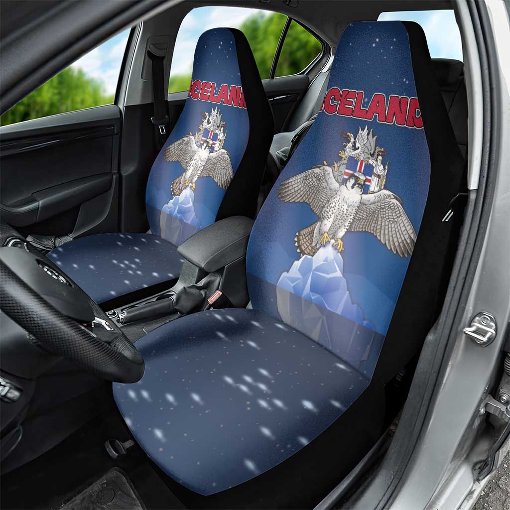 Iceland Car Seat Cover The Gyrfalcon With Symbol - Wonder Print Shop