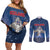Personalized Iceland Couples Matching Off Shoulder Short Dress and Long Sleeve Button Shirt The Gyrfalcon With Symbol - Wonder Print Shop