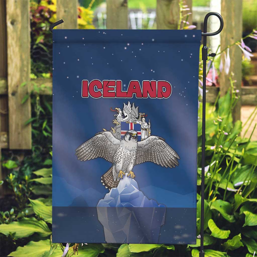 Iceland Garden Flag The Gyrfalcon With Symbol - Wonder Print Shop