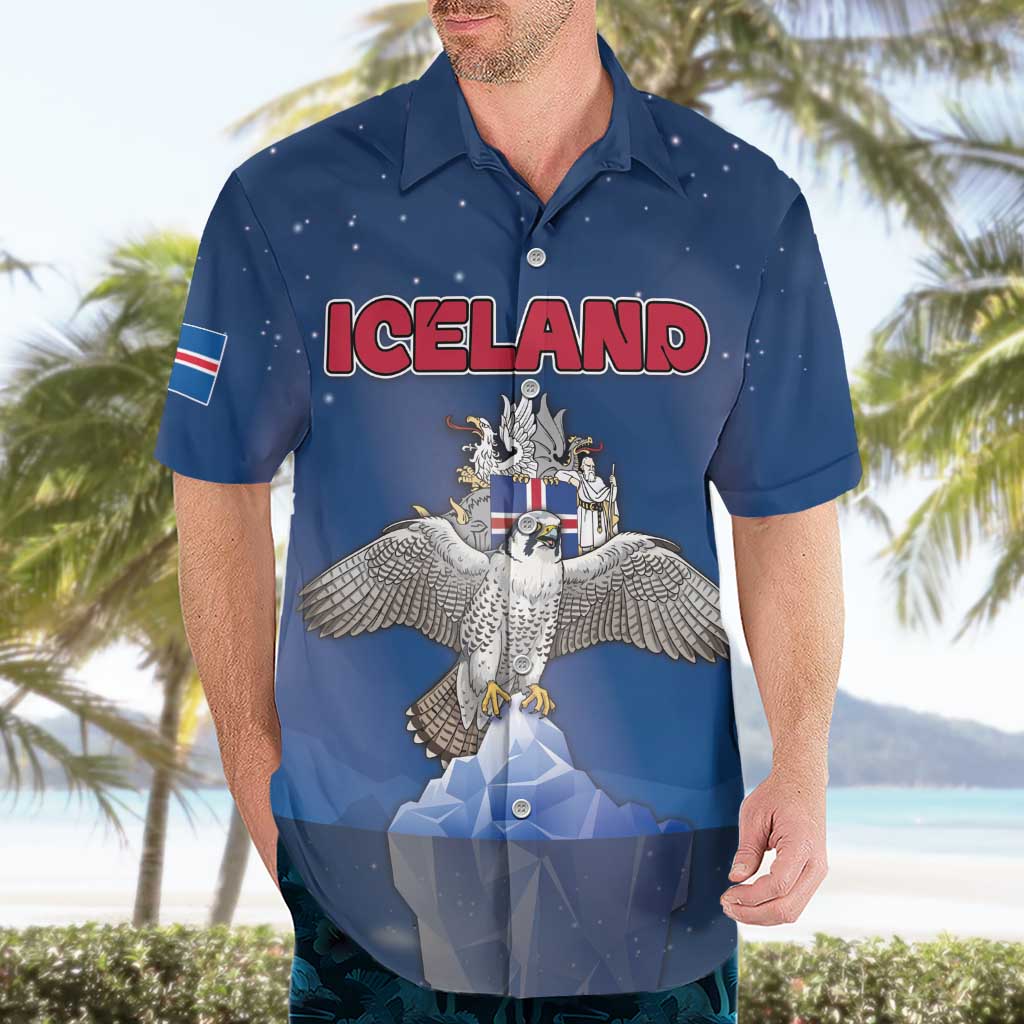 Personalized Iceland Hawaiian Shirt The Gyrfalcon With Symbol - Wonder Print Shop