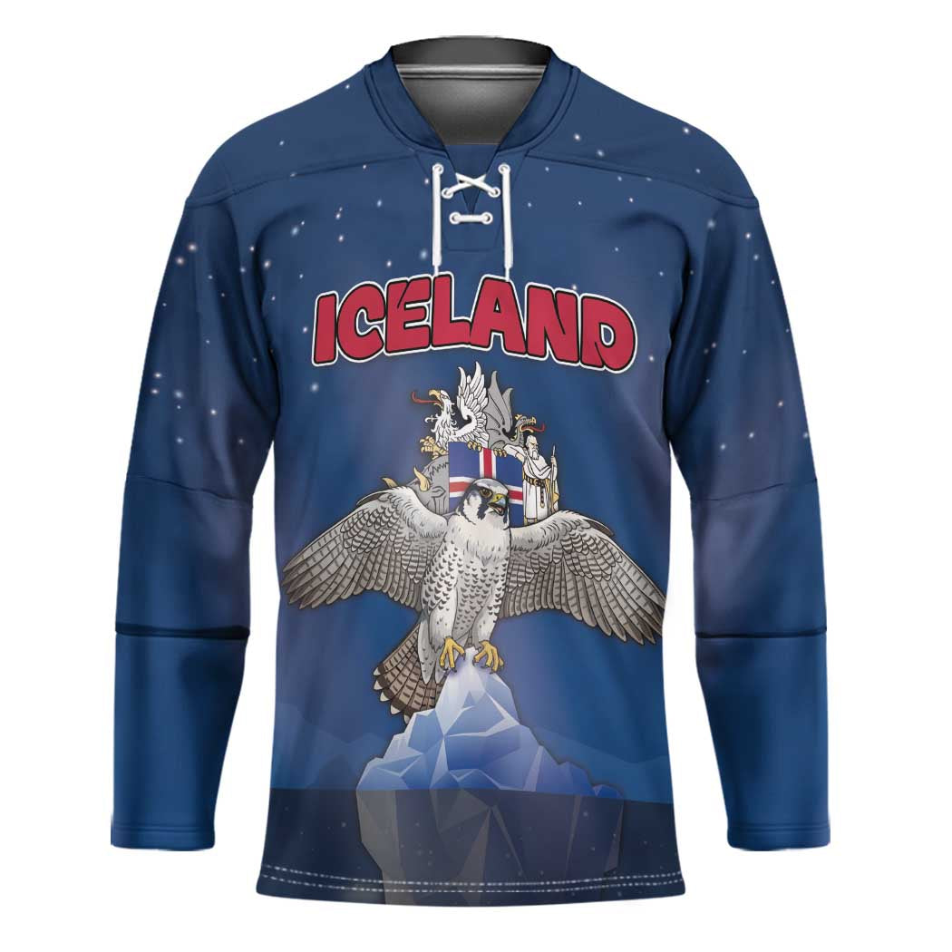 Personalized Iceland Hockey Jersey The Gyrfalcon With Symbol - Wonder Print Shop