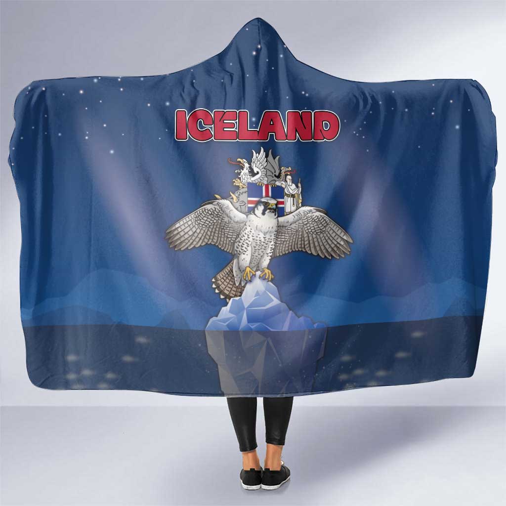 Iceland Hooded Blanket The Gyrfalcon With Symbol - Wonder Print Shop