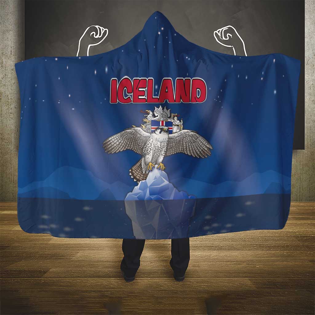 Iceland Hooded Blanket The Gyrfalcon With Symbol - Wonder Print Shop