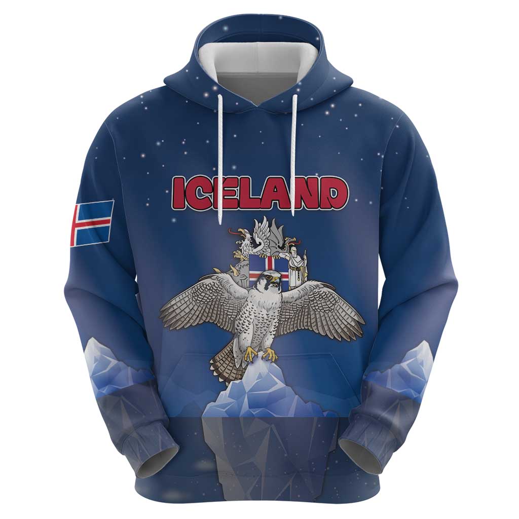 Personalized Iceland Hoodie The Gyrfalcon With Symbol - Wonder Print Shop