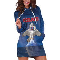 Personalized Iceland Hoodie Dress The Gyrfalcon With Symbol - Wonder Print Shop