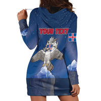 Personalized Iceland Hoodie Dress The Gyrfalcon With Symbol - Wonder Print Shop