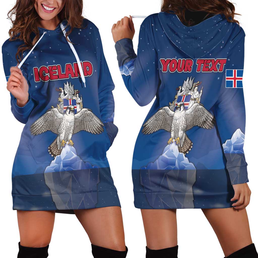 Personalized Iceland Hoodie Dress The Gyrfalcon With Symbol - Wonder Print Shop