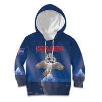 Personalized Iceland Kid Hoodie The Gyrfalcon With Symbol - Wonder Print Shop