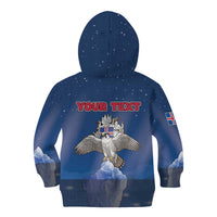 Personalized Iceland Kid Hoodie The Gyrfalcon With Symbol - Wonder Print Shop