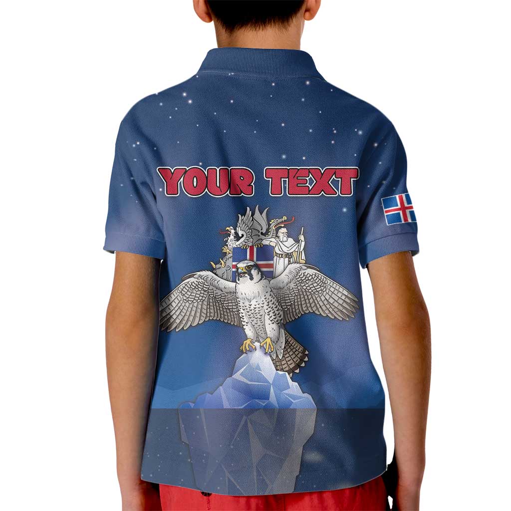 Personalized Iceland Kid Polo Shirt The Gyrfalcon With Symbol - Wonder Print Shop