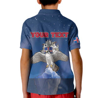 Personalized Iceland Kid Polo Shirt The Gyrfalcon With Symbol - Wonder Print Shop