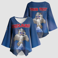 Personalized Iceland Kimono Sleeve Blouse The Gyrfalcon With Symbol - Wonder Print Shop