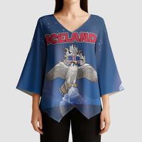 Personalized Iceland Kimono Sleeve Blouse The Gyrfalcon With Symbol - Wonder Print Shop