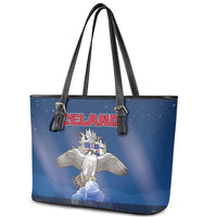 Iceland Leather Tote Bag The Gyrfalcon With Symbol - Wonder Print Shop