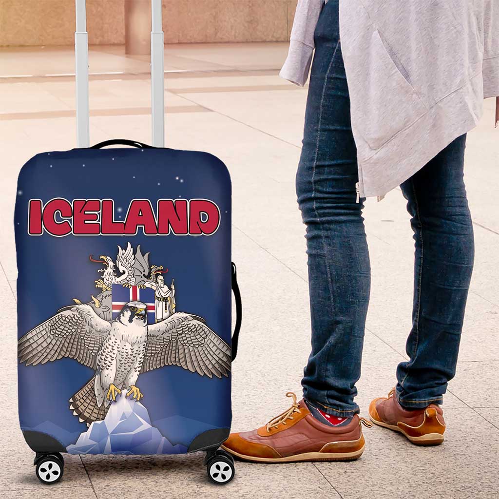 Iceland Luggage Cover The Gyrfalcon With Symbol - Wonder Print Shop