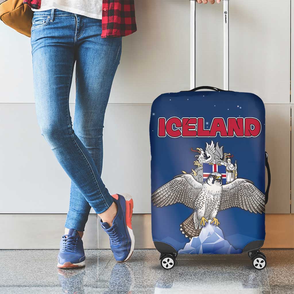 Iceland Luggage Cover The Gyrfalcon With Symbol - Wonder Print Shop