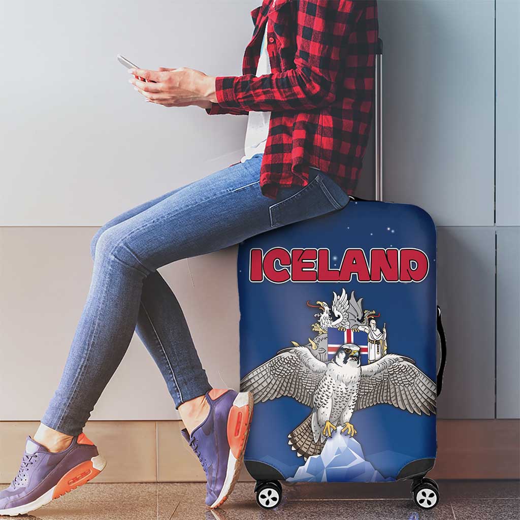 Iceland Luggage Cover The Gyrfalcon With Symbol - Wonder Print Shop