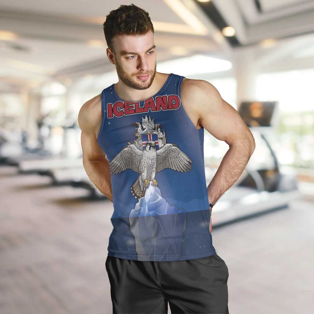 Personalized Iceland Men Tank Top The Gyrfalcon With Symbol - Wonder Print Shop