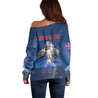 Personalized Iceland Off Shoulder Sweater The Gyrfalcon With Symbol - Wonder Print Shop