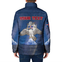 Personalized Iceland Padded Jacket The Gyrfalcon With Symbol - Wonder Print Shop