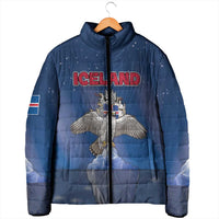Personalized Iceland Padded Jacket The Gyrfalcon With Symbol - Wonder Print Shop