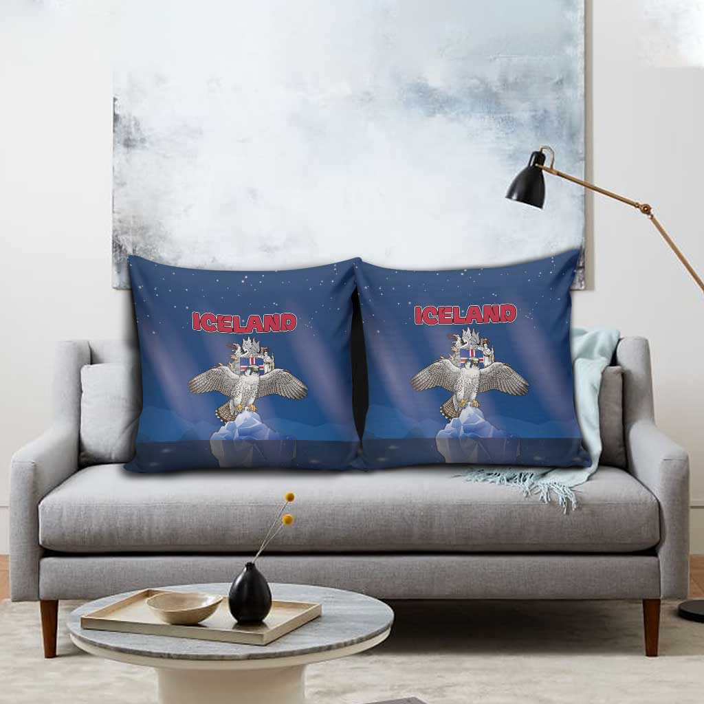 Iceland Pillow Cover The Gyrfalcon With Symbol - Wonder Print Shop