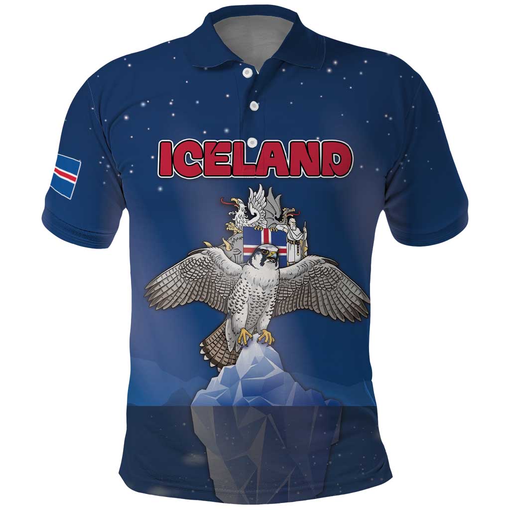 Personalized Iceland Polo Shirt The Gyrfalcon With Symbol - Wonder Print Shop