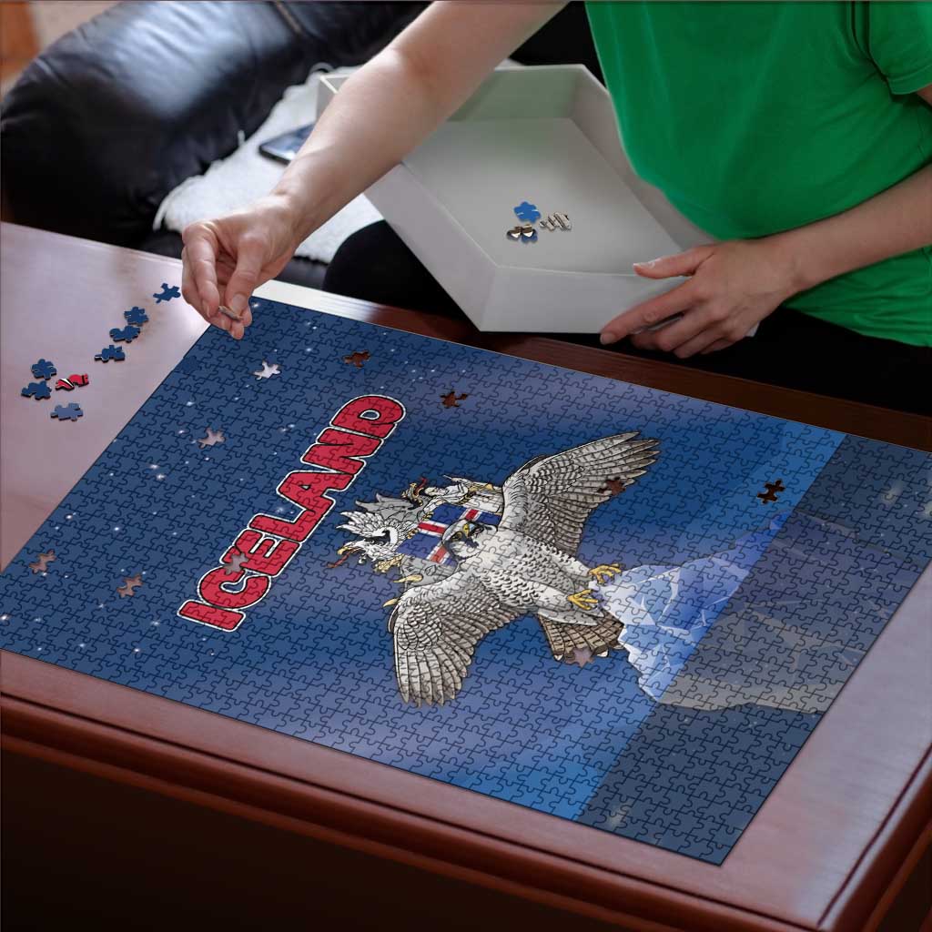 Iceland Puzzle The Gyrfalcon With Symbol - Wonder Print Shop