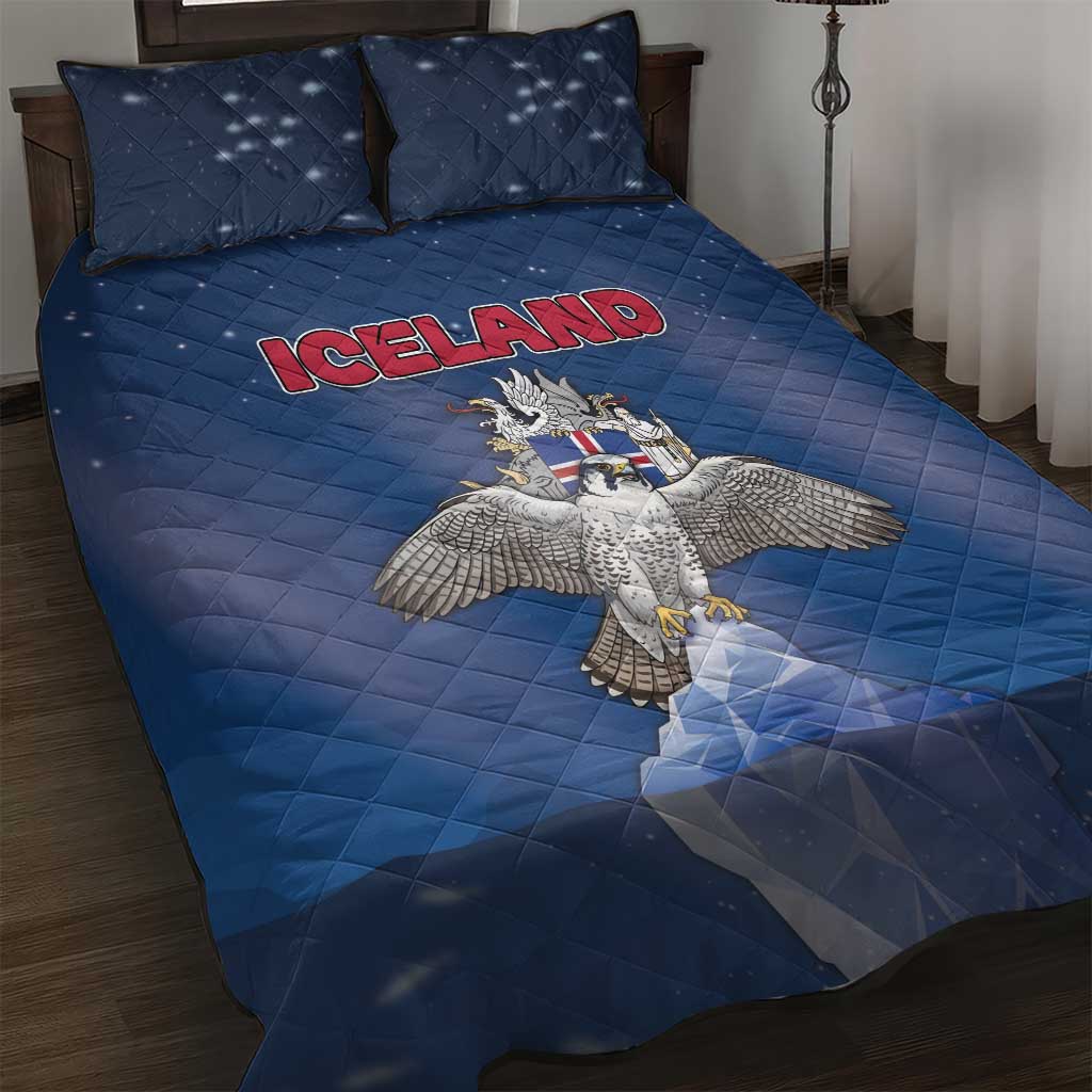 Iceland Quilt Bed Set The Gyrfalcon With Symbol - Wonder Print Shop