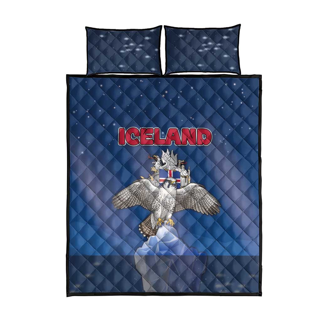 Iceland Quilt Bed Set The Gyrfalcon With Symbol - Wonder Print Shop