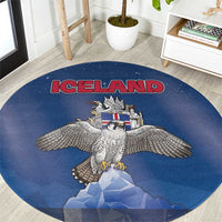Iceland Round Carpet The Gyrfalcon With Symbol - Wonder Print Shop