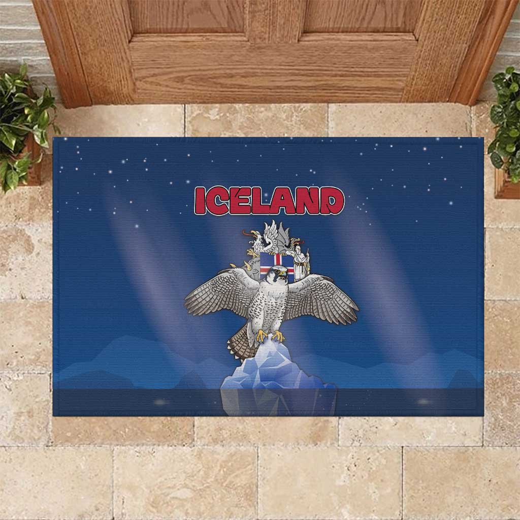Iceland Rubber Doormat The Gyrfalcon With Symbol - Wonder Print Shop